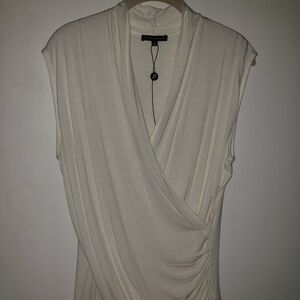 Adrianna Papell Ivory Draped Blouse